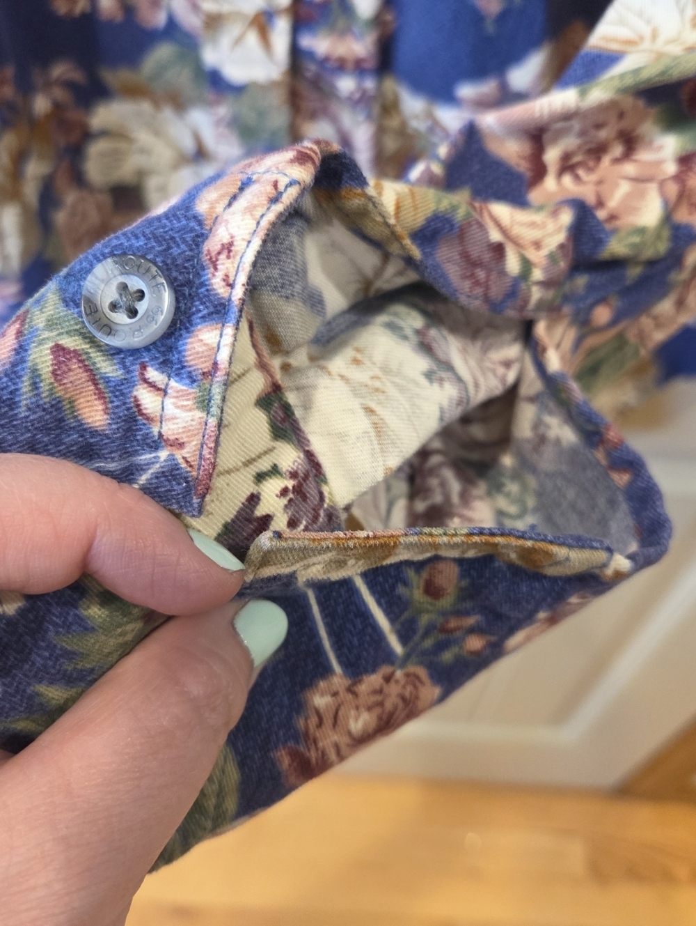 ​Vintage 90s Route 66 Floral Button Down Shirt XL Cotton Cottagecore Grannycore - Picture 5 of 15